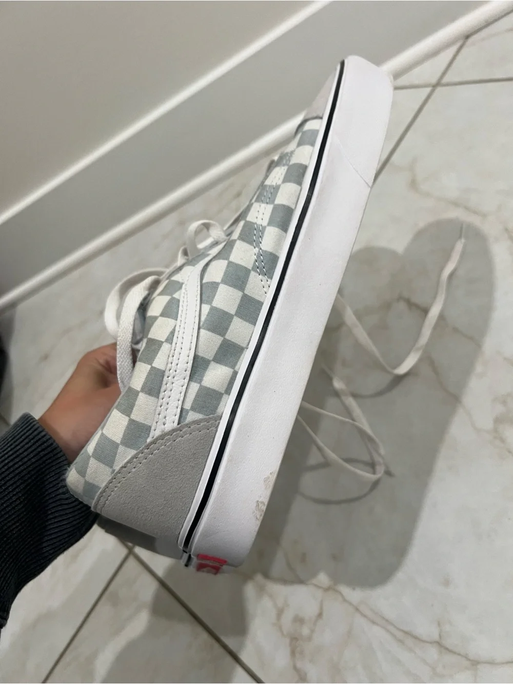 NEW VANS Gray Checkered Old Skool Sneakers Size 11.5 US